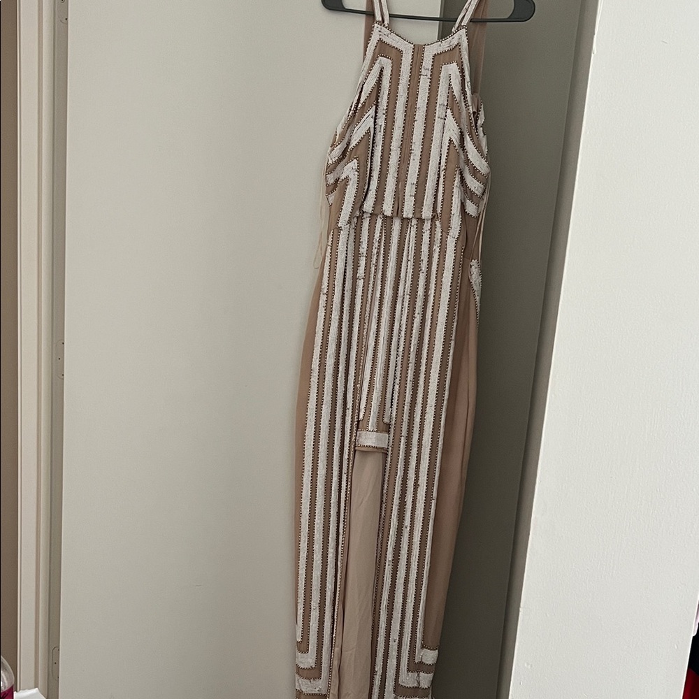 ASOS Tan and White Striped Dress